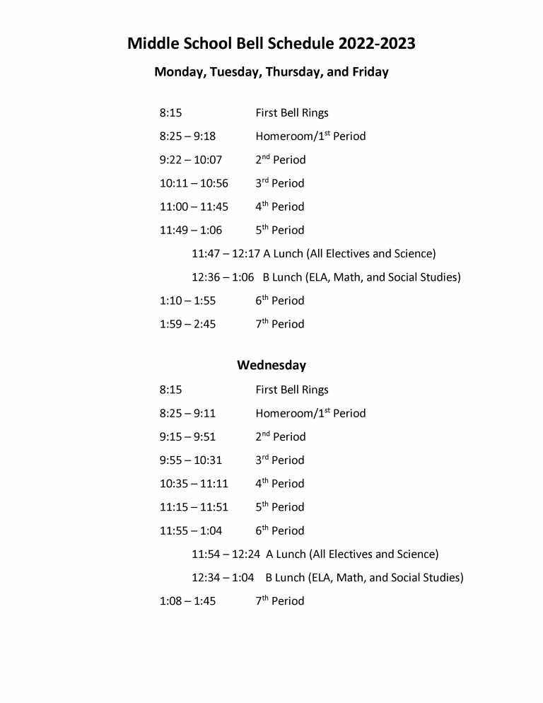 Bell Schedule – Patriot Oaks Academy